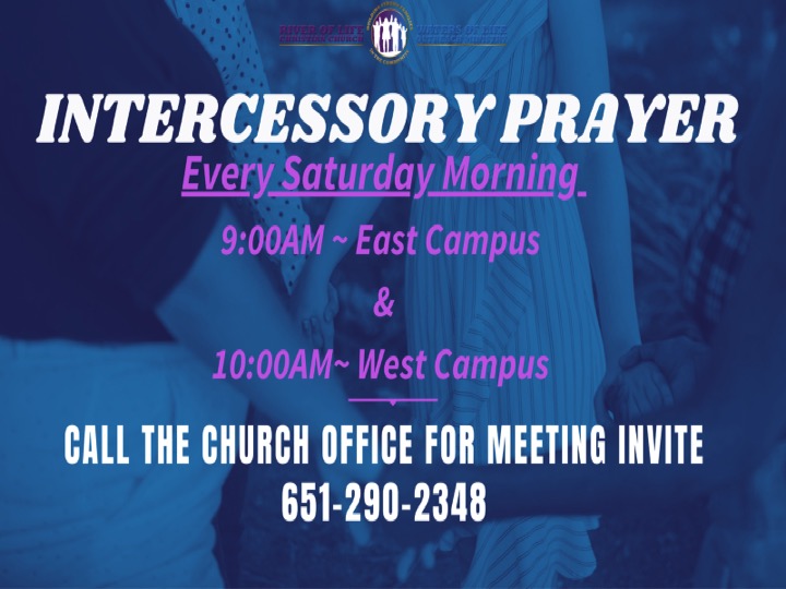 Intercessory Prayer - East Campus (teleconference call) @ River of Life Christian Church via Teleconference | Minneapolis | Minnesota | United States